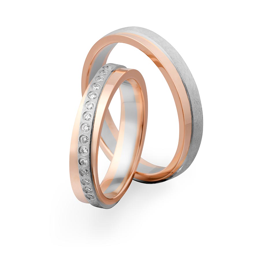 Trauringe Landsberg 600 Platin, 585 Rotgold 514726-40