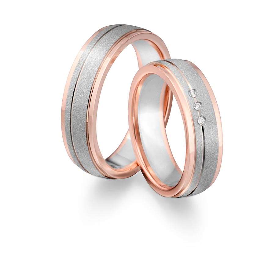 Trauringe Landsberg 500 Palladium, 333 Rotgold 514729-60