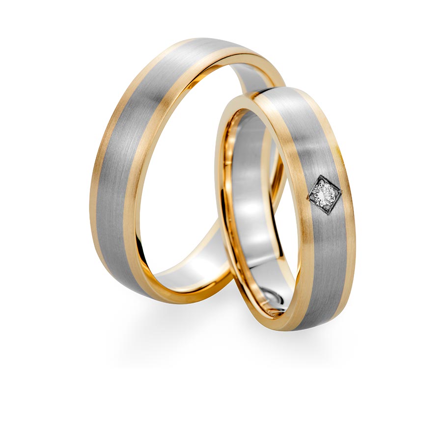 Trauringe Landsberg 585 Gelbgold, Weißgold+Pd 514751-50