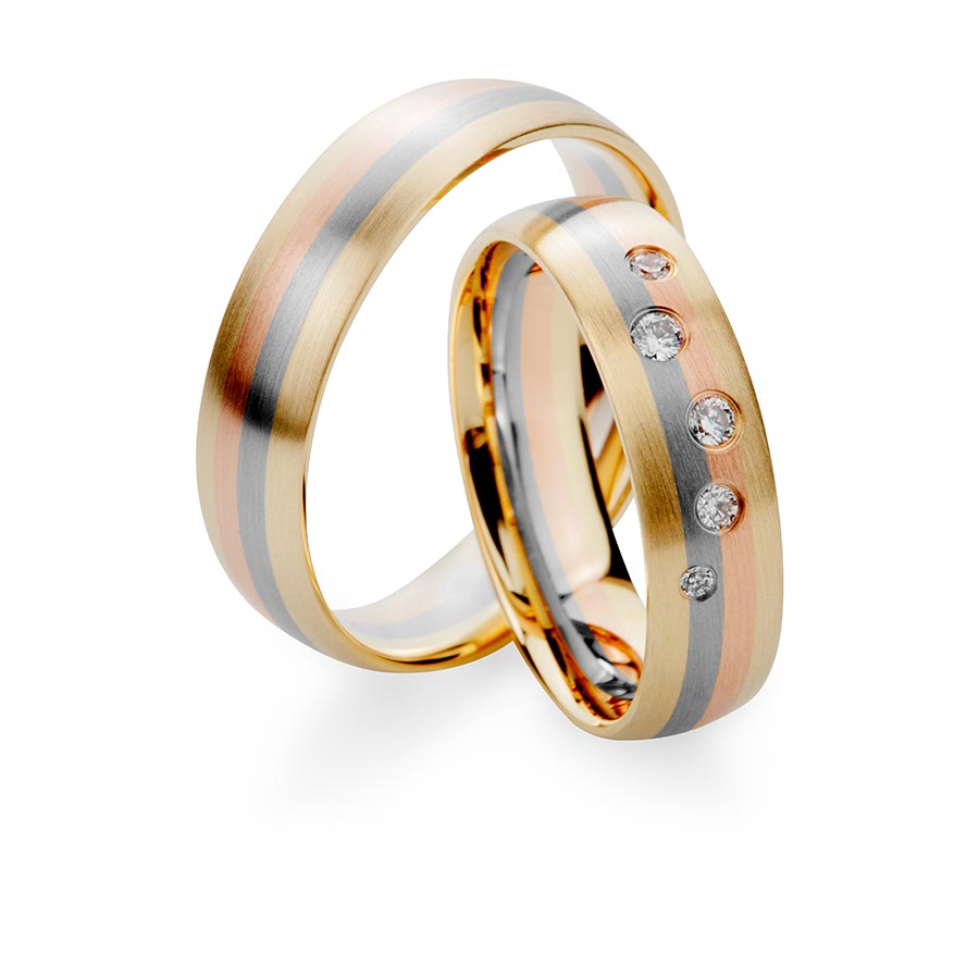 Trauringe Landsberg Eheringe  585 Gelbgold, Weißgold+Pd+Pd, Rotgold 514755-55