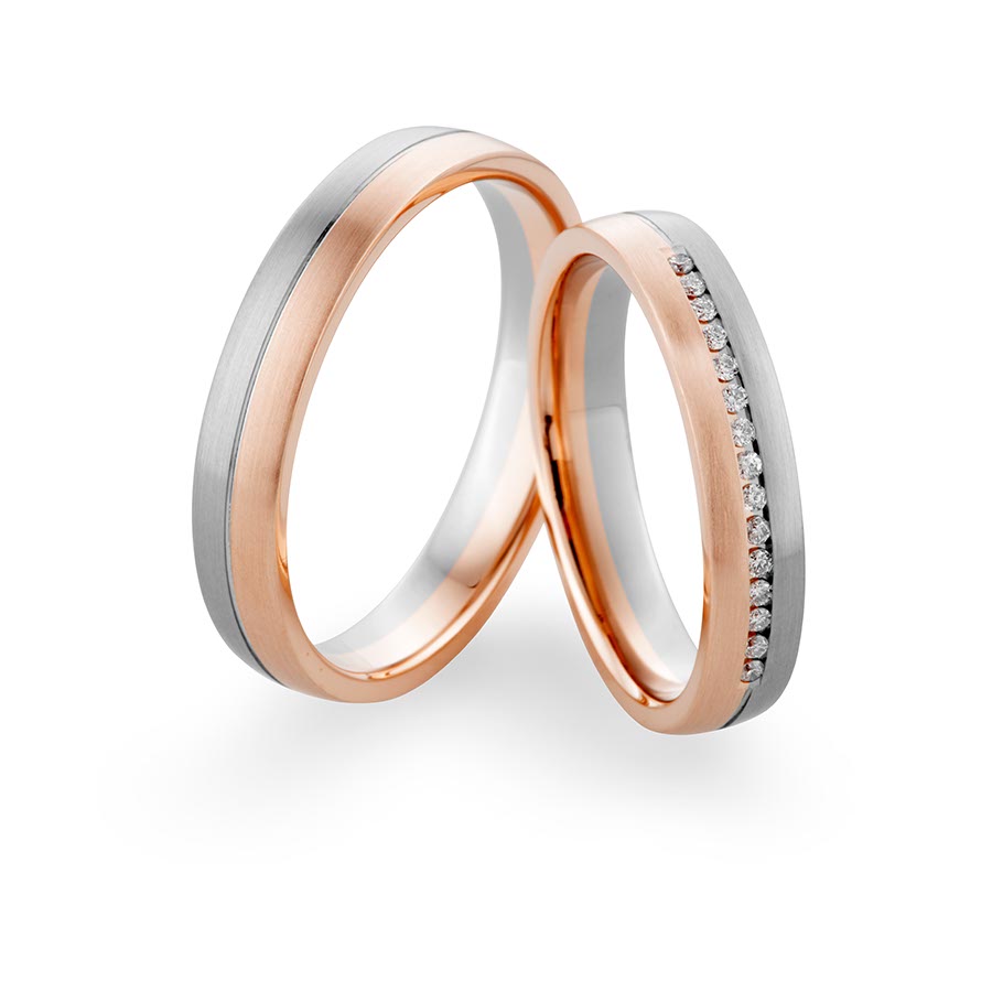 Trauringe Landsberg 600 Platin, 585 Rotgold 514766-40