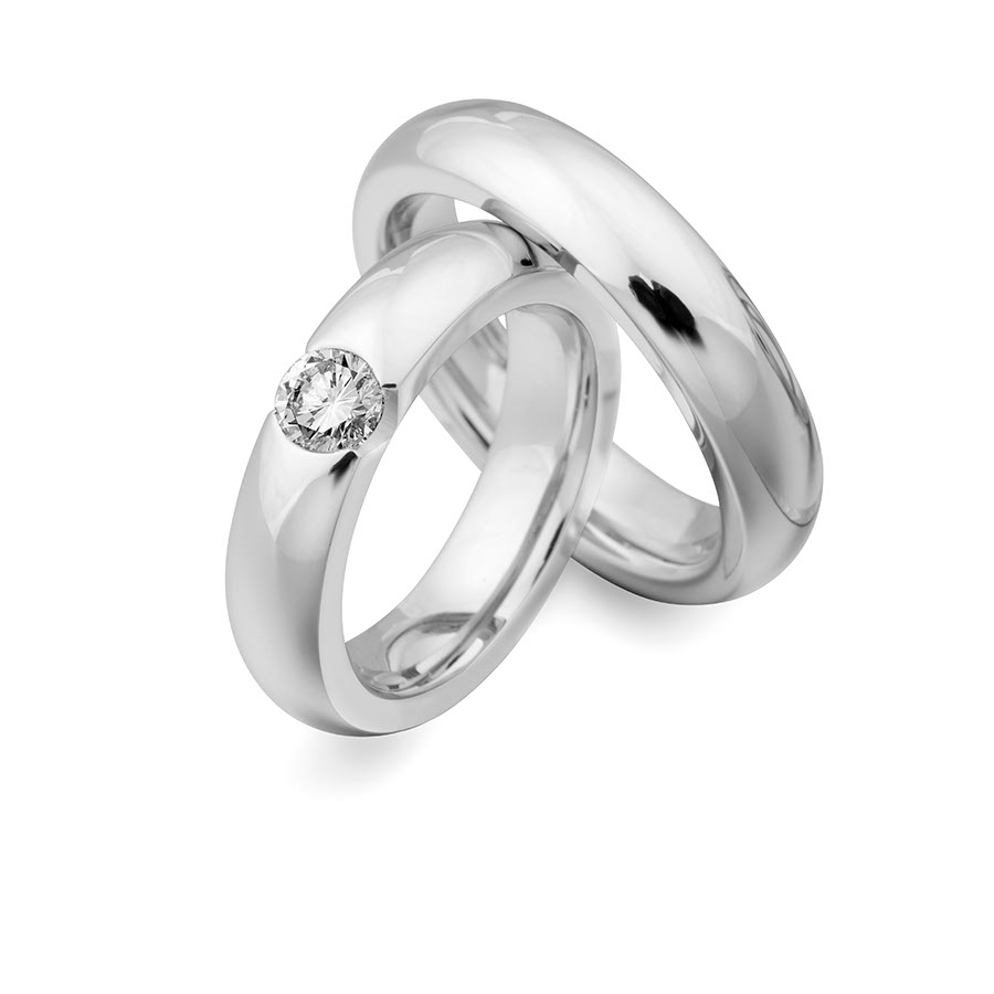 Trauringe / Eheringe 375 Weißgold 517400-53