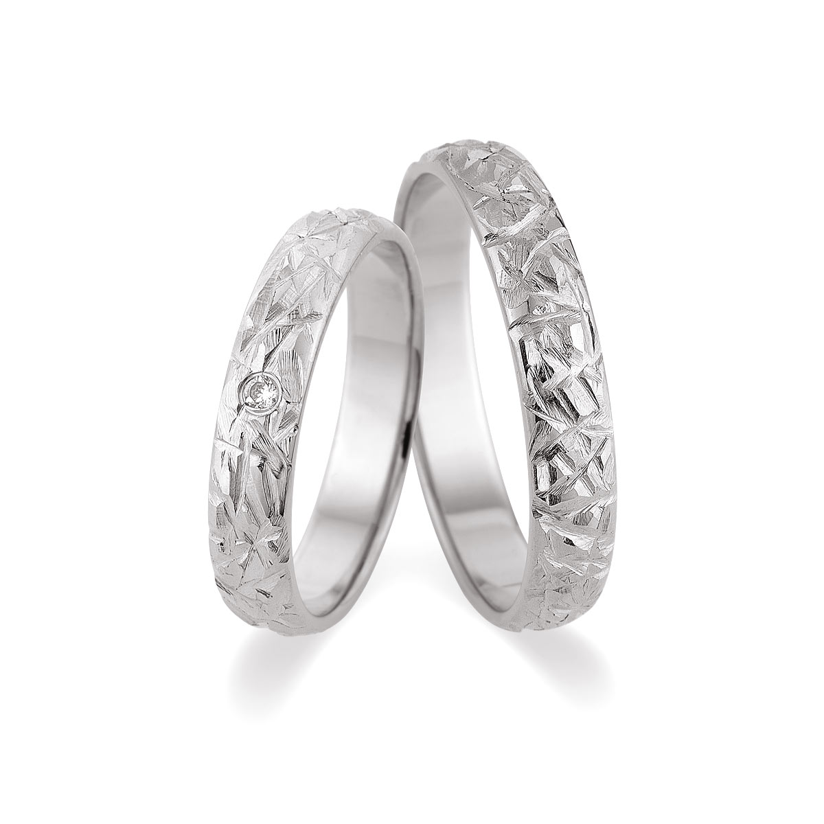 Trauringe Landsberg 585 Weißgold+Pd 517505-40