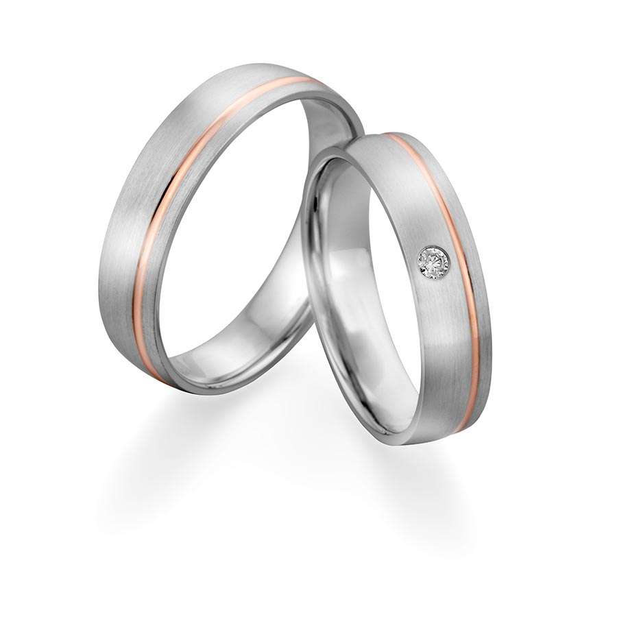 Freundschaftsringe Landsberg 925 Silber rhodiniert, rot vergoldet 526139-50