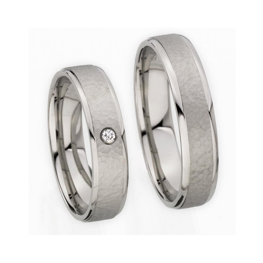 Trauringe / Eheringe 585 Weißgold+Pd 514179-50